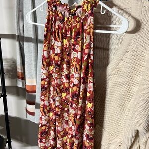 Ann Taylor Factory Floral Tank Top - Red and Yellow